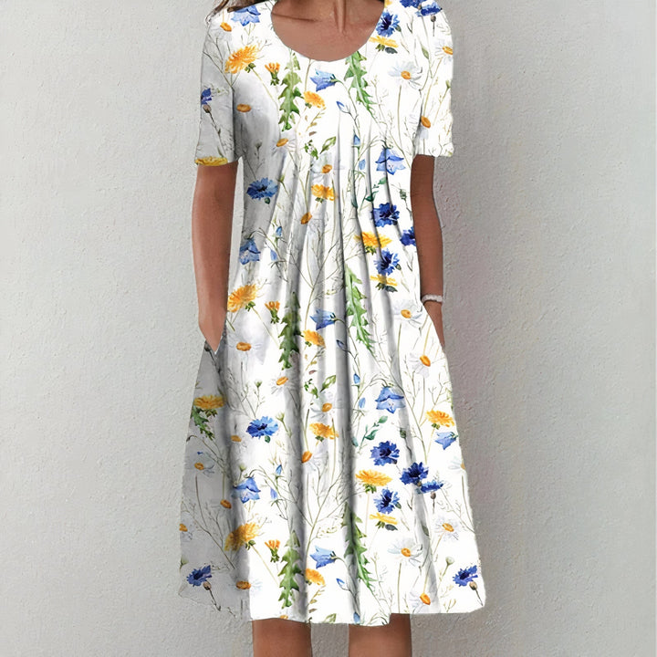 Levoire | Robe En Coton Blanc Jaune