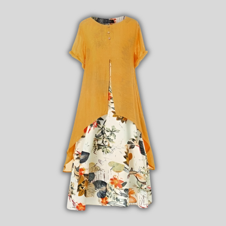 Levoire | Robe D'Automne Avec Des Lignes Élégantes JAUNE