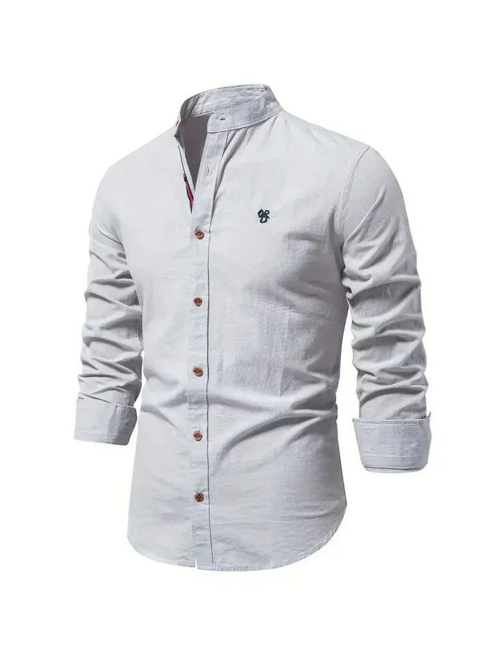 Levoire | Chemise De Loisirs En Mélange De Coton Pour Hommes Gris