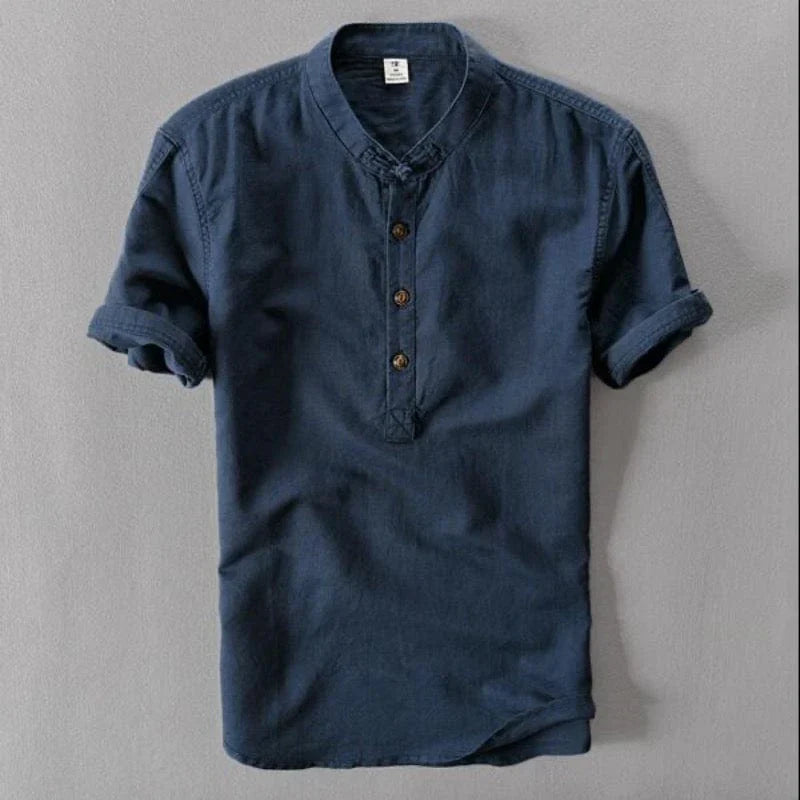 Levoire | Chemise D'Été En Lin Bleu marine