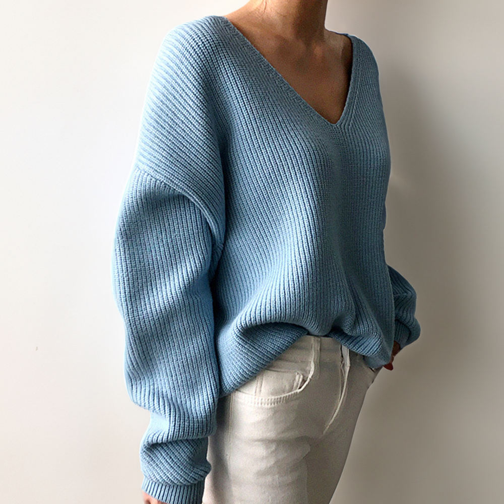Levoire | Pull En Tricot Ample Avec Décolleté En V Et Manches Longues