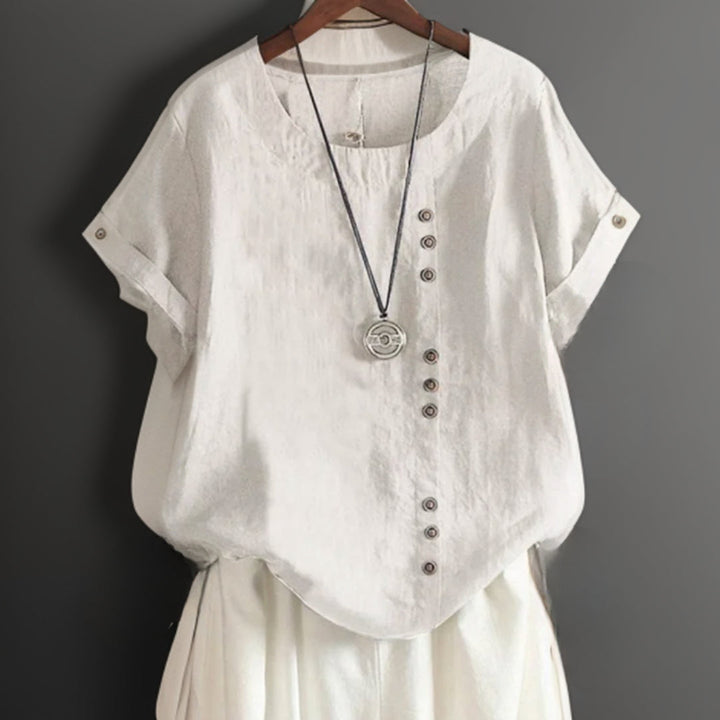 Levoire | Chemise Avec Col Rond Et Boutons Blanc