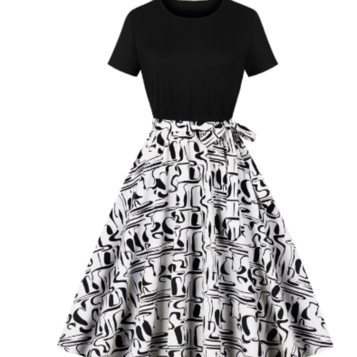 Levoire | Femme robe vintage à pois Noir Blanc 2