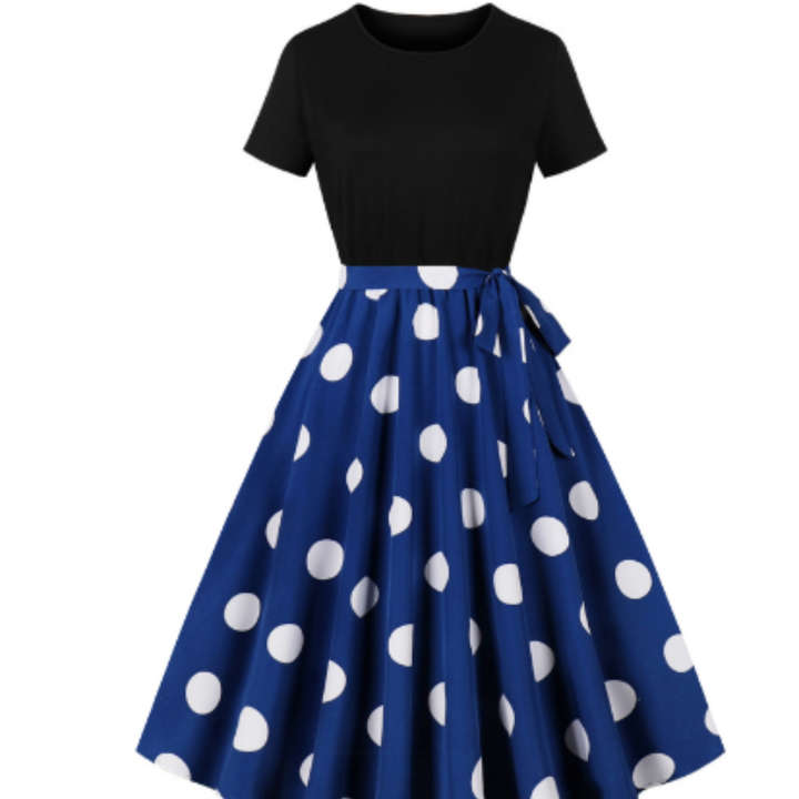 Levoire | Femme robe vintage à pois Bleu