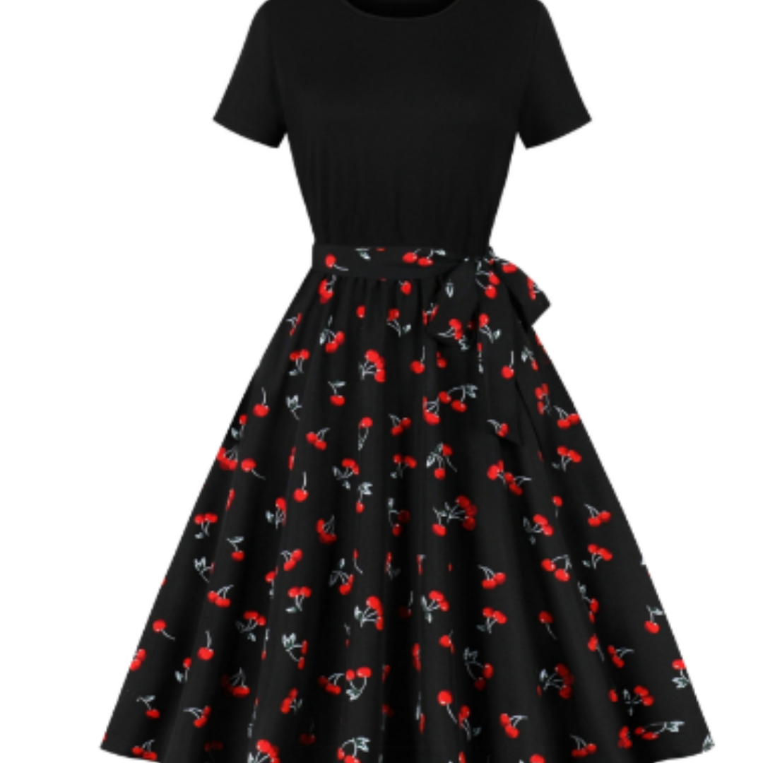Levoire | Femme robe vintage à pois Rouge Noir
