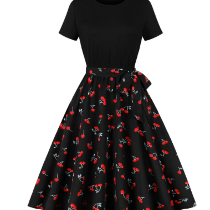 Levoire | Femme robe vintage à pois Rouge Noir