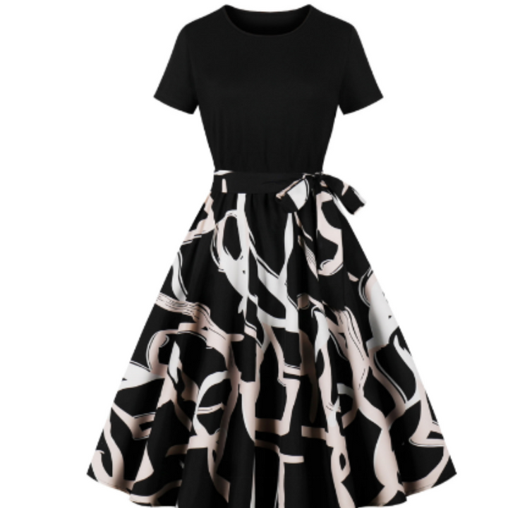 Levoire | Femme robe vintage à pois Noir Blanc 1
