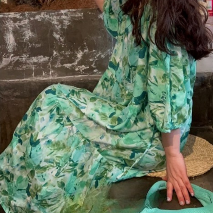 Levoire | Femme Maxi-robe fleurie Vert