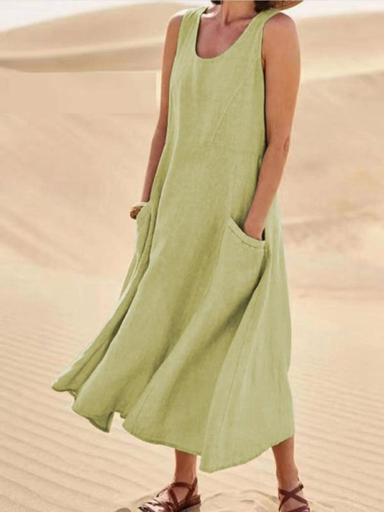 Levoire | Robe confortable avec couverture abdominale Vert clair