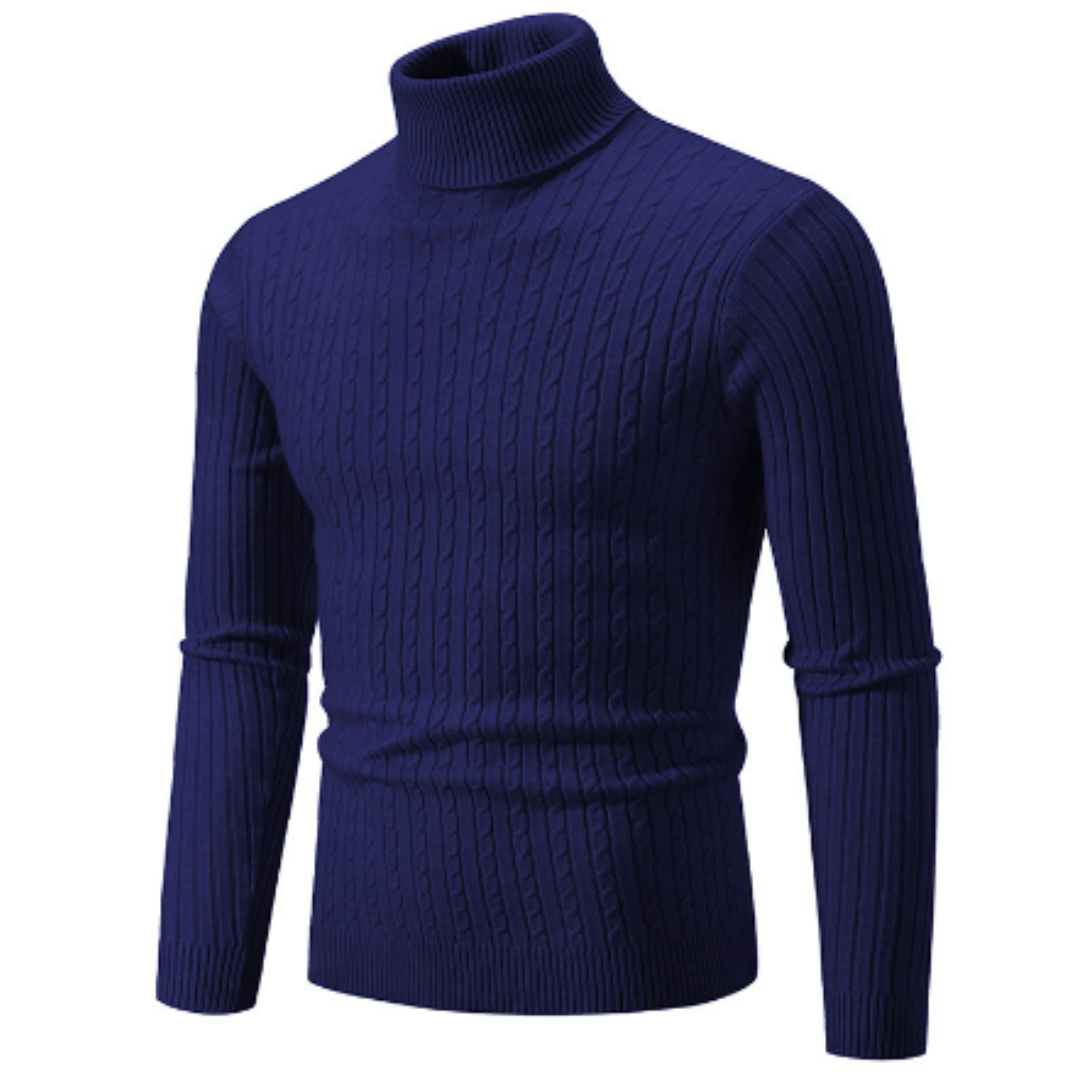Levoire | Pull Col Roulé Pour Homme | Hiver Bleu Foncé