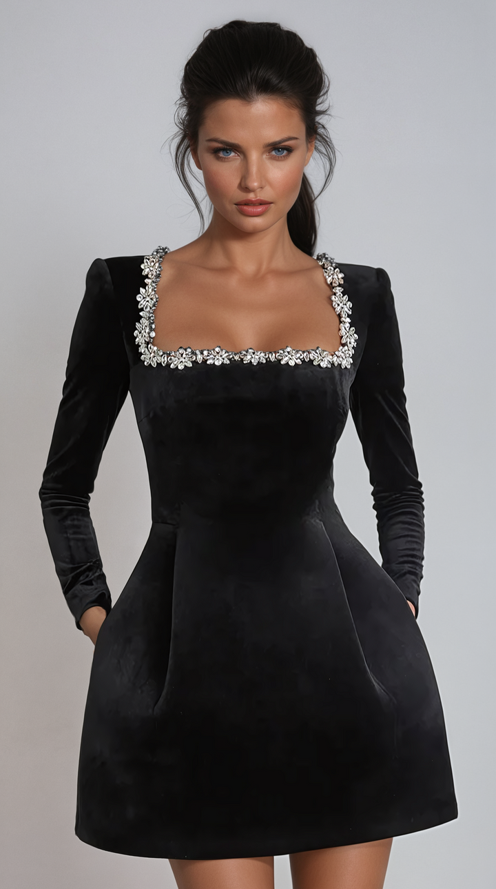 Levoire | Robe Mini En Velours Décorée