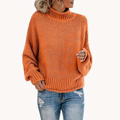 Levoire | Design Pull Femme Avec Col Haut Orange