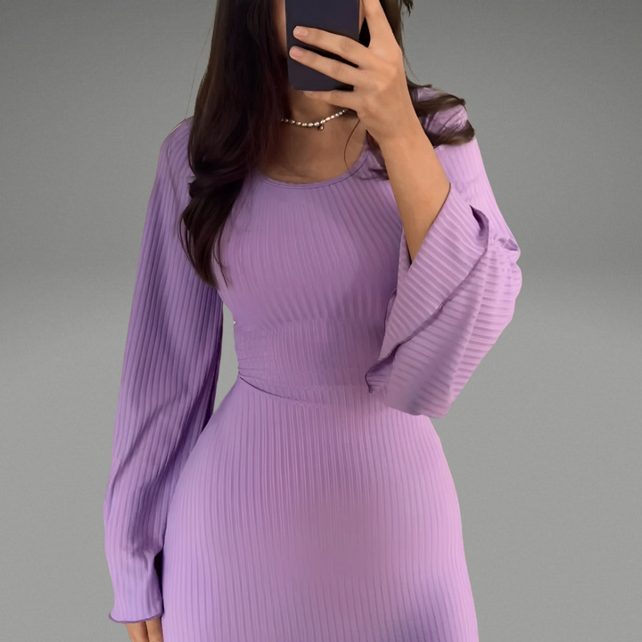 Levoire | Robe Maxi En Tricot Lilas