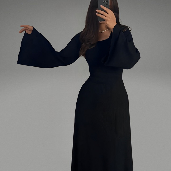 Levoire | Robe Maxi En Tricot Noir