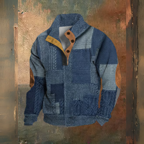 Levoire | Pull Rétro Vintage Tricot Structure Imprimé