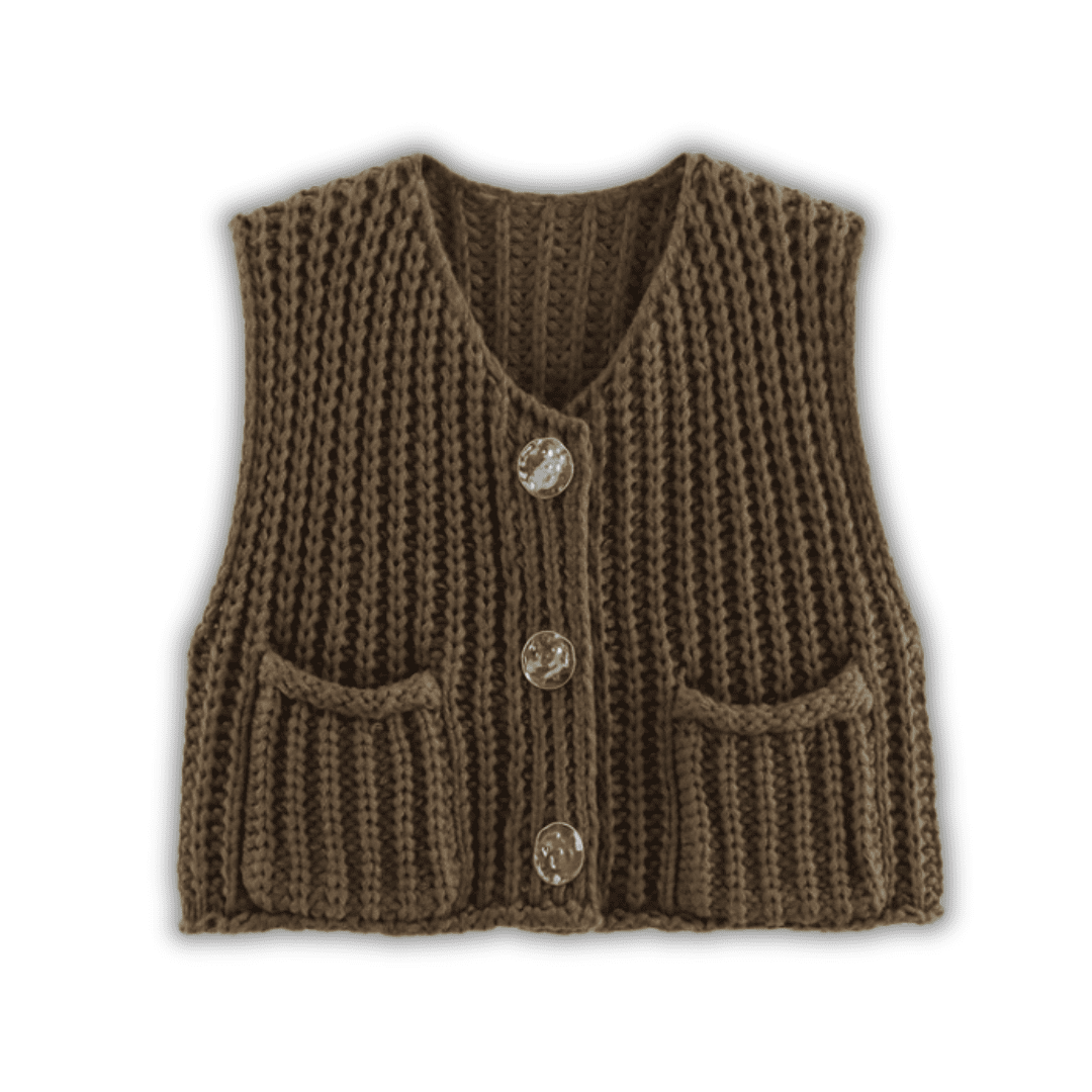 Levoire | Łucja Élégante Gilet En Tricot Pour Femmes Braun