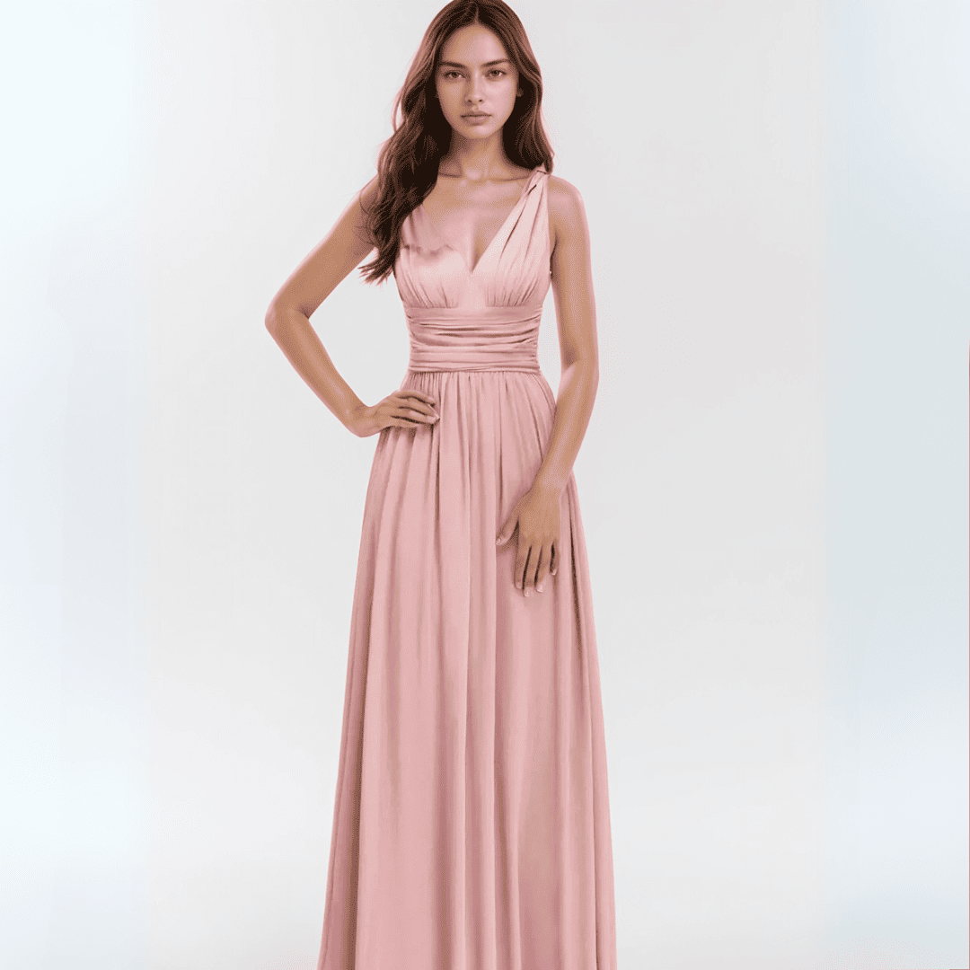 Levoire | Élise Robe De Soirée En Soie Rose poudre
