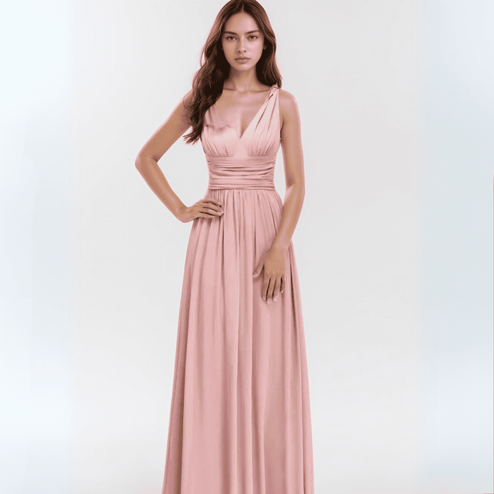 Levoire | Élise Robe De Soirée En Soie Rose poudre
