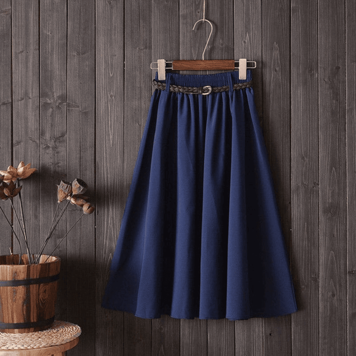 Levoire | Mini Midi Jupe Tendance Bleu Une taille