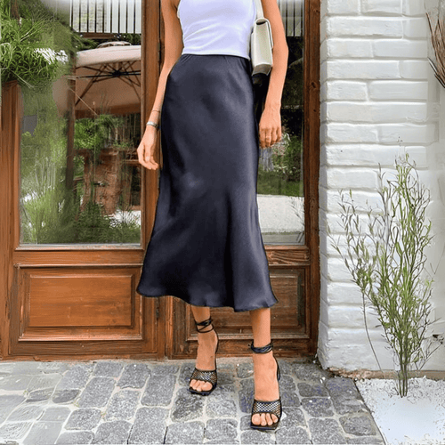 Levoire | Jupe Midi Satin Élégante