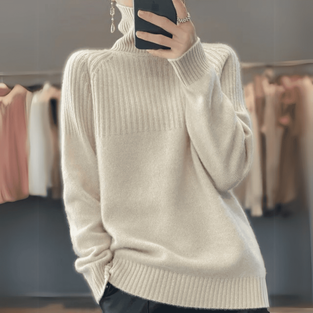 Levoire | Pull-Over En Laine À Col Roulé Pour Femmes Beige