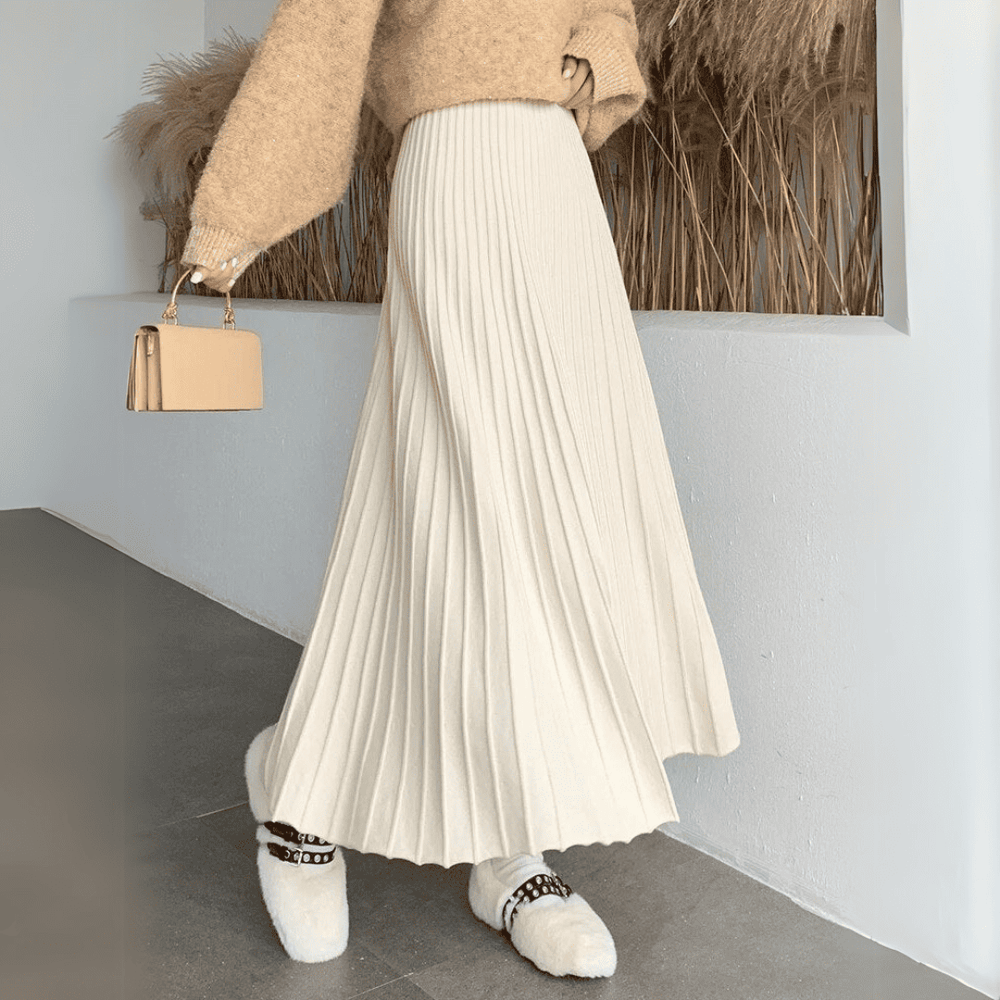 Levoire | Midi Plissé Cezaryna Chic Beige Une taille