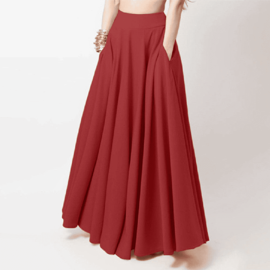 Levoire | Jupe Midi Plissée Rouge Rot