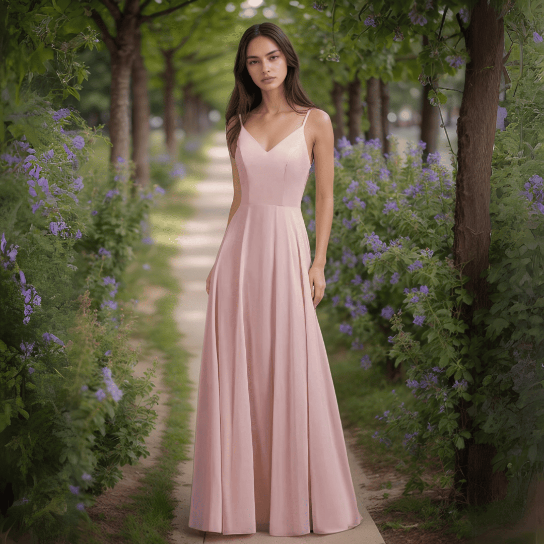 Levoire | Robe De Soirée Chiffon Victoria Avec Ouverture Dans Le Dos Rose poudre