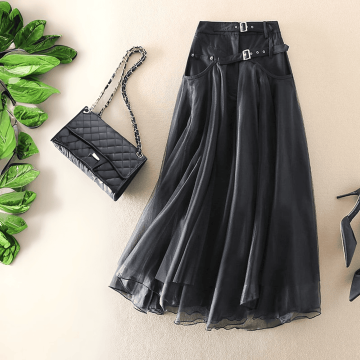 Levoire | Jupe Midi En Tulle Léger Noir