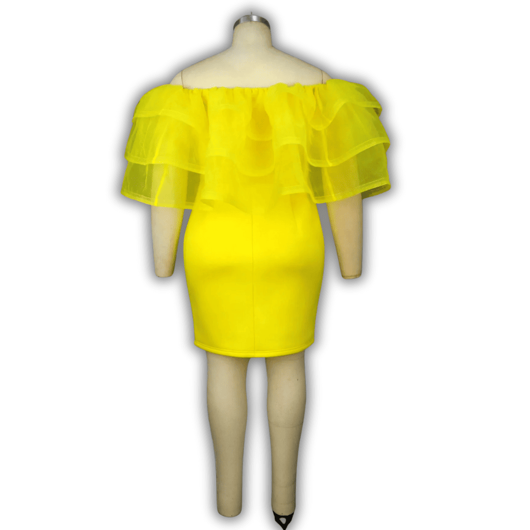 Levoire | Lila Robe De Fête Avec Des Manches Froncées
