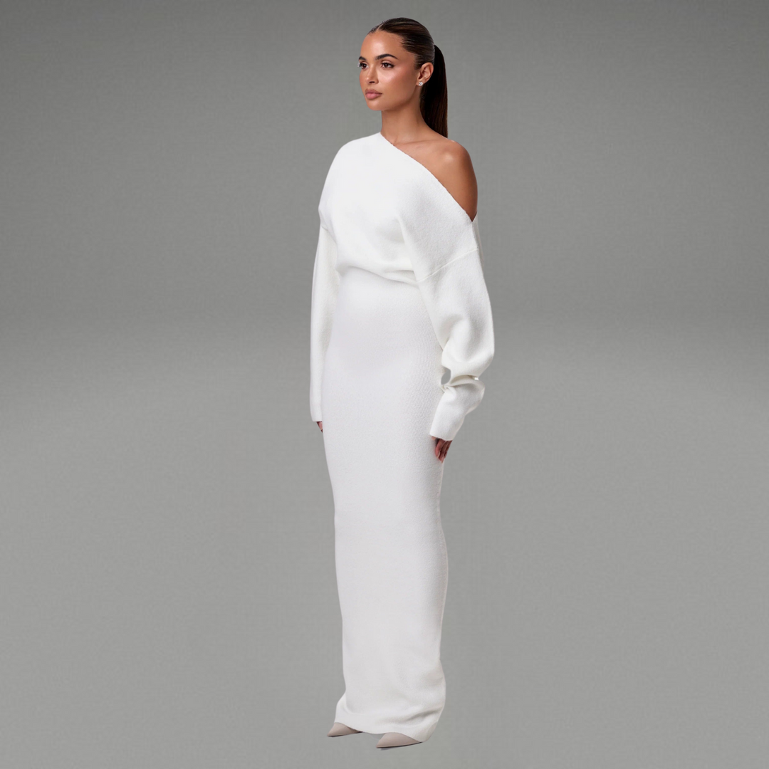 Levoire | Robe Élégante Avec Une Touche Féminine Blanc