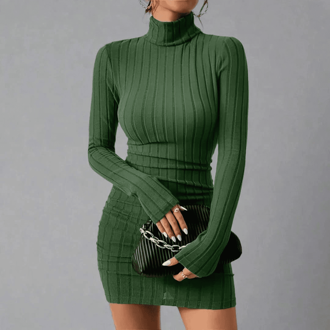 Levoire | Robe Avec Col Montant Vert