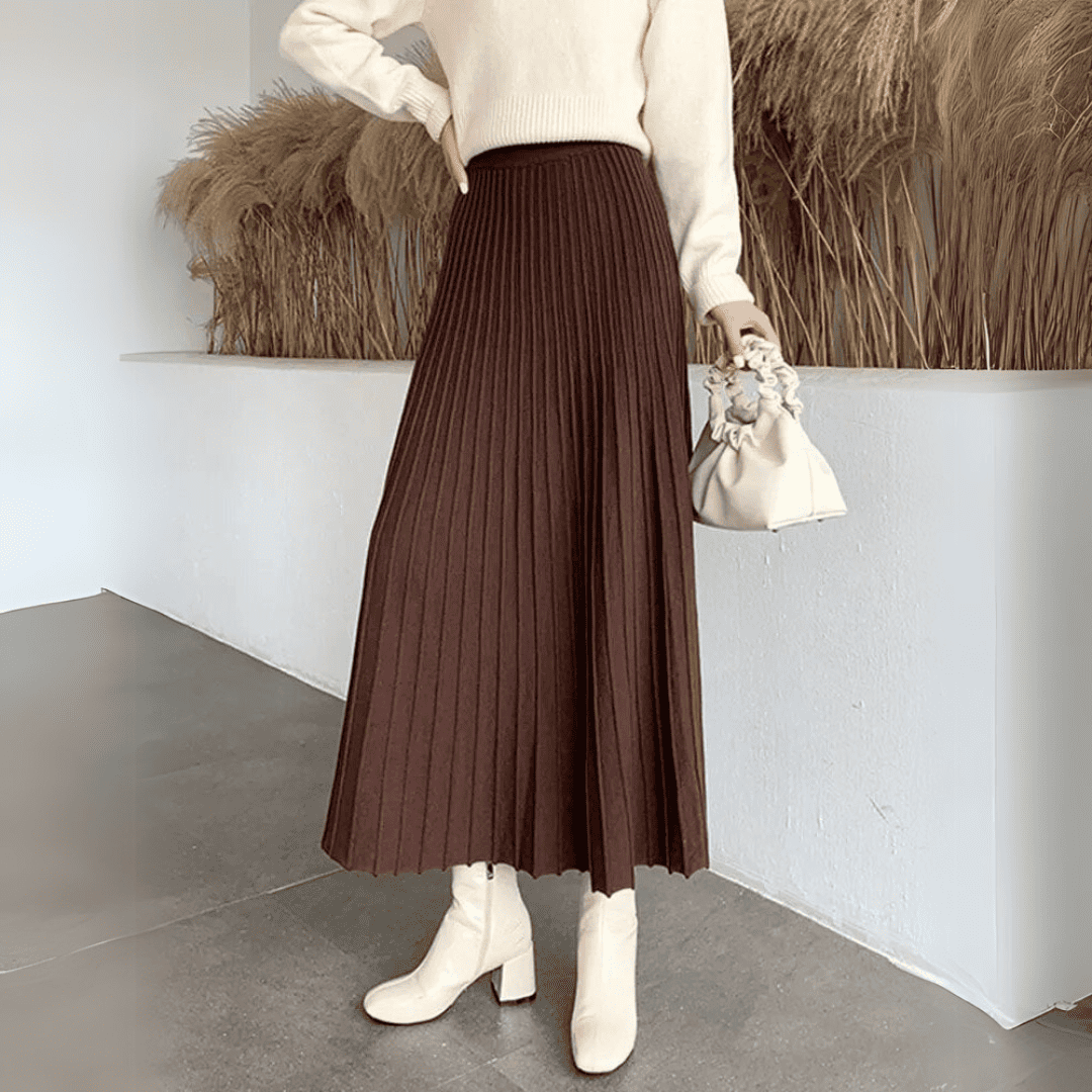 Levoire | Midi Plissé Cezaryna Chic Braun Une taille