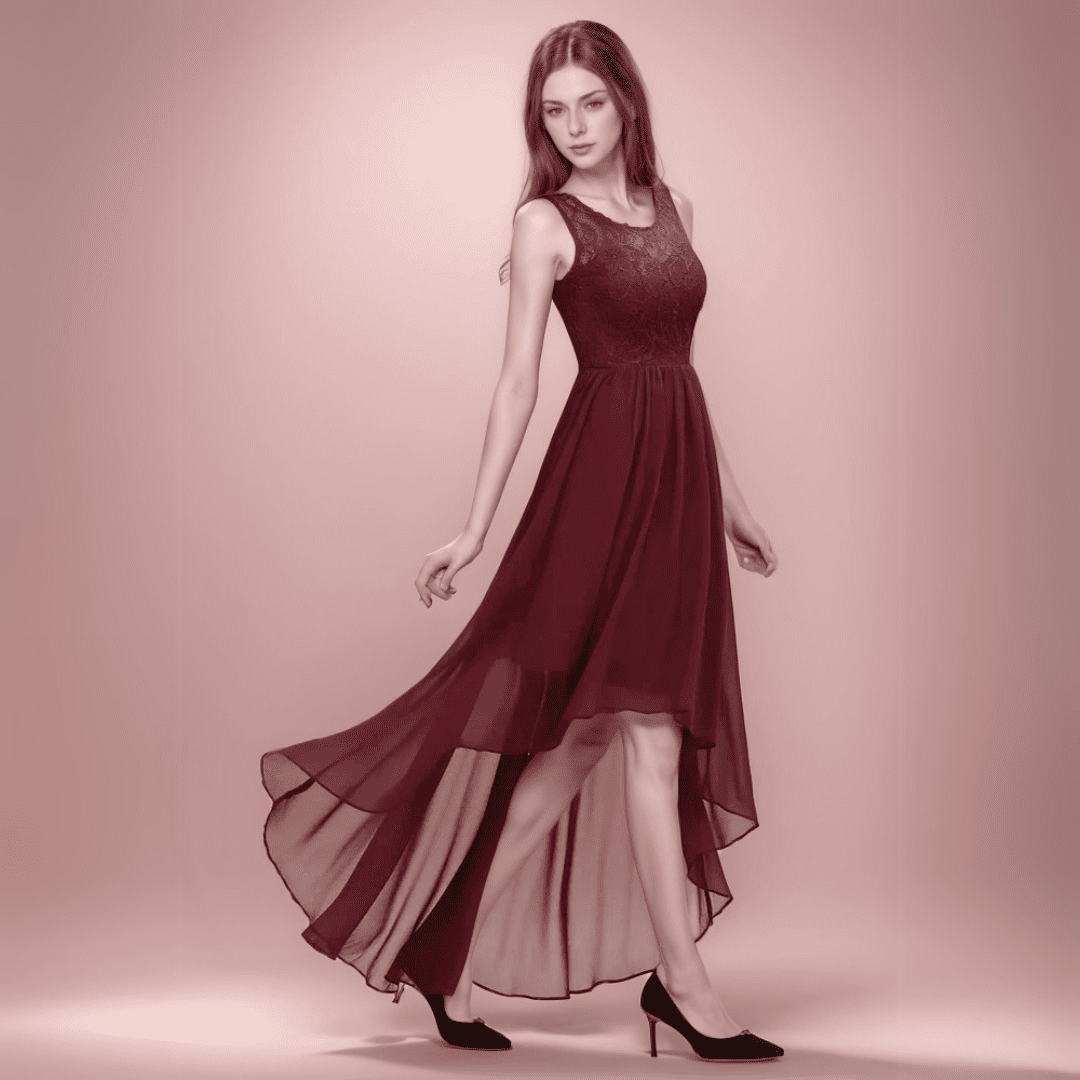 Levoire | Robe En Dentelle Lilly Asymétrique Pour Les Mariages
