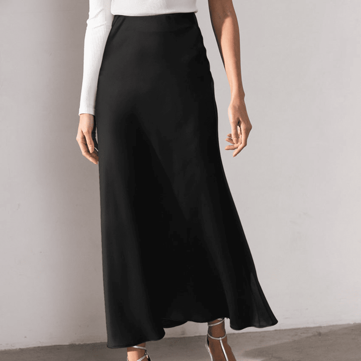 Levoire | Jupe Midi Élégante Taille Haute Noir