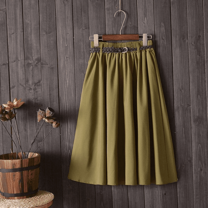 Levoire | Mini Midi Jupe Tendance Vert Une taille