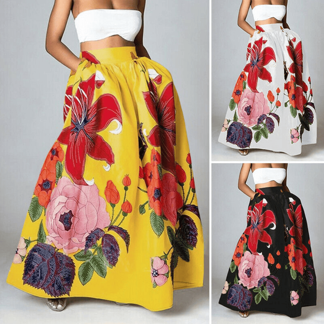 Levoire | Blumen Denim Jupe Midi