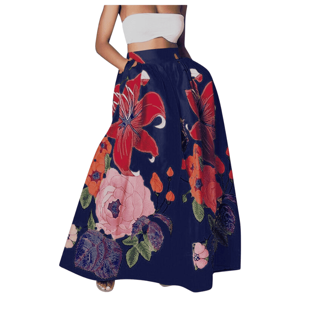 Levoire | Blumen Denim Jupe Midi Noir