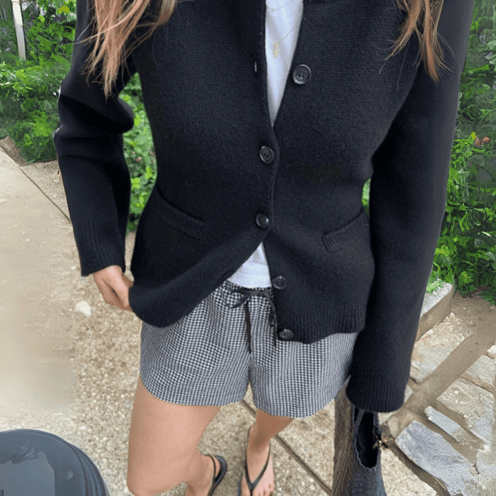 Levoire | Gilet En Tricot Avec Bouton Pour Femmes Noir