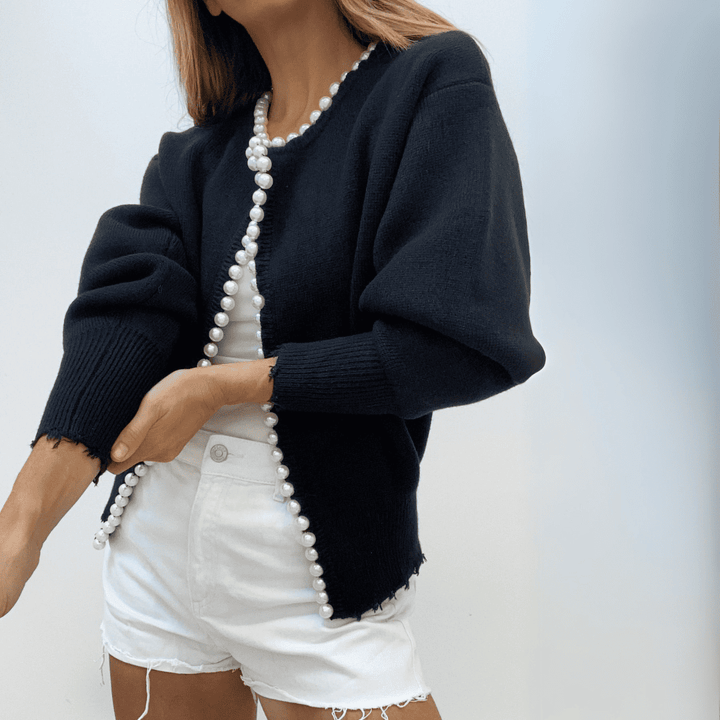 Levoire | Gilet Pour Femmes Avec Des Perles Noir