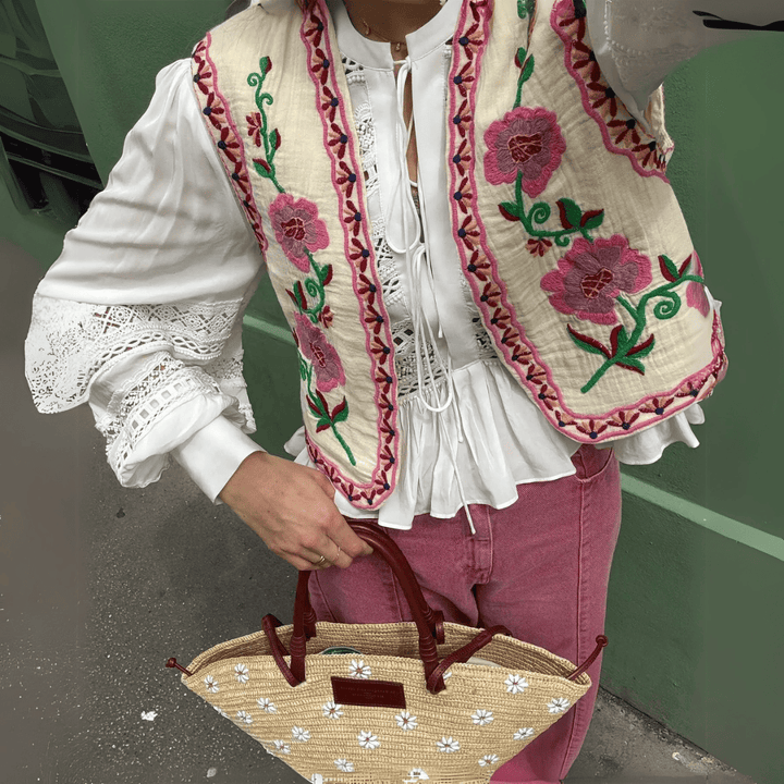 Levoire | Brodé Des Fleurs Gilet Femmes