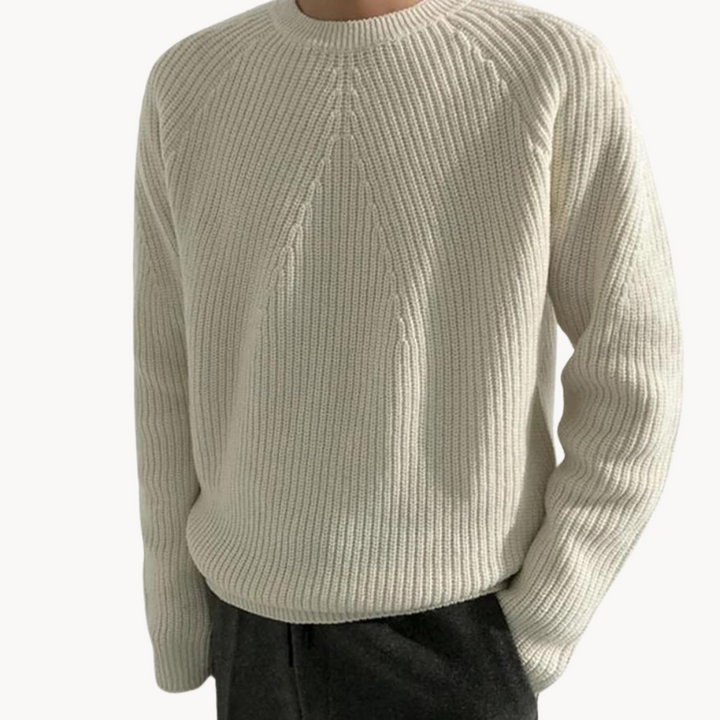Levoire | Plus chaud Manches longues Col rond Côtelé Tricot Gris