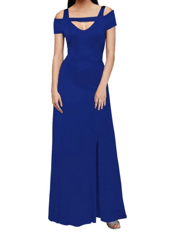 Levoire | Robe De Soirée Élégante Avec Fentes Bleu