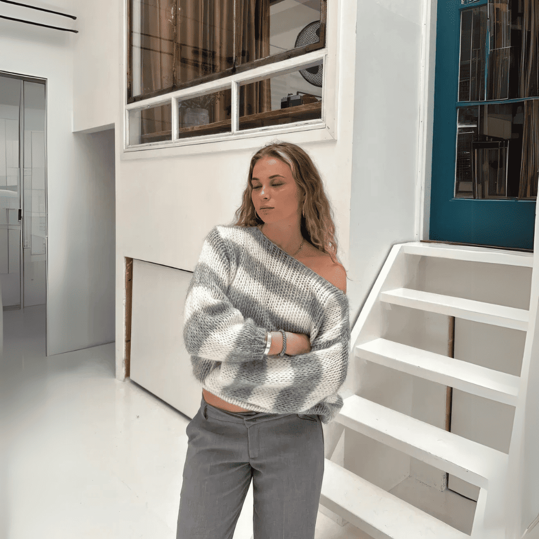 Levoire | Gilet Pour Femmes À Rayures Gris