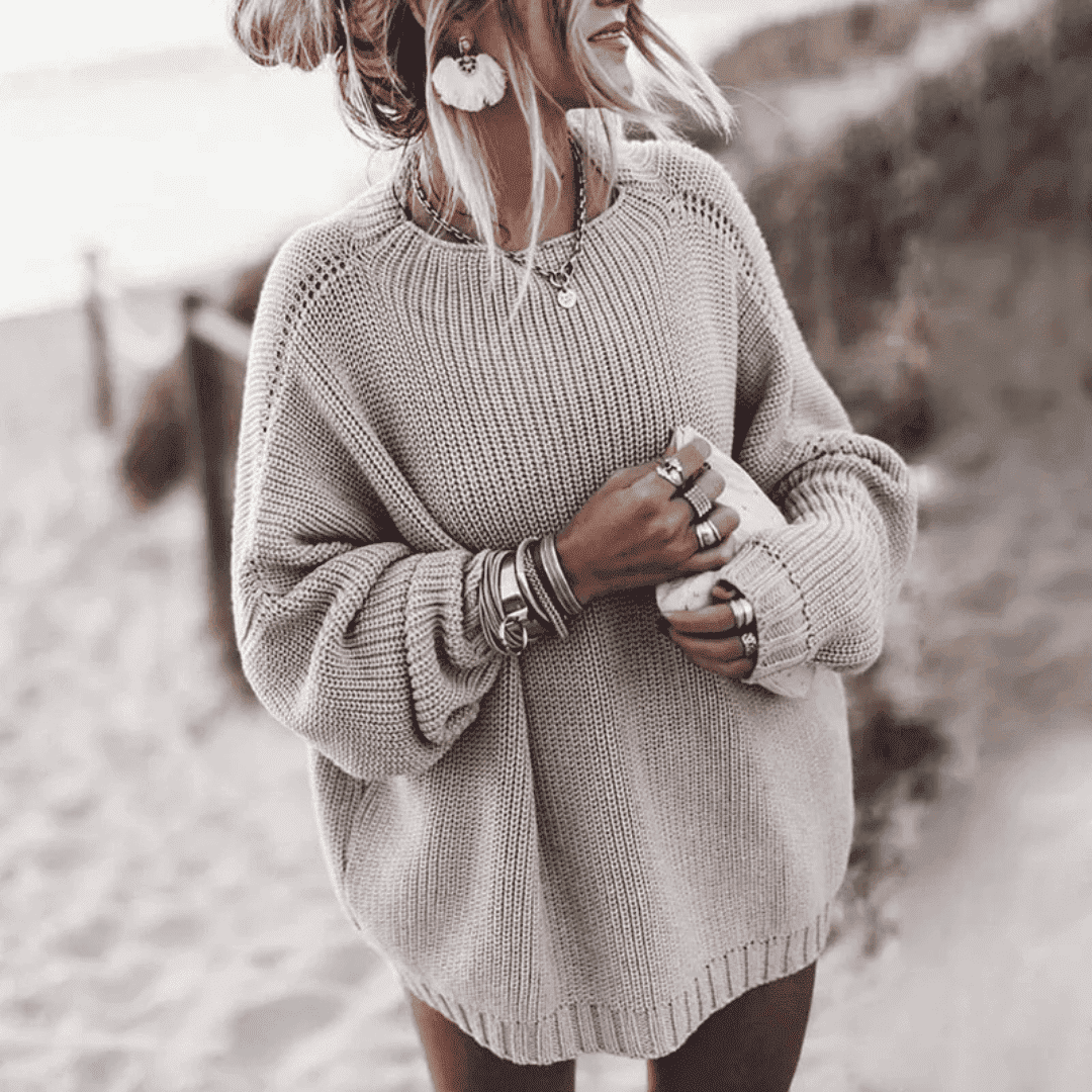 Levoire | Pull Tricoté Oversize Gris