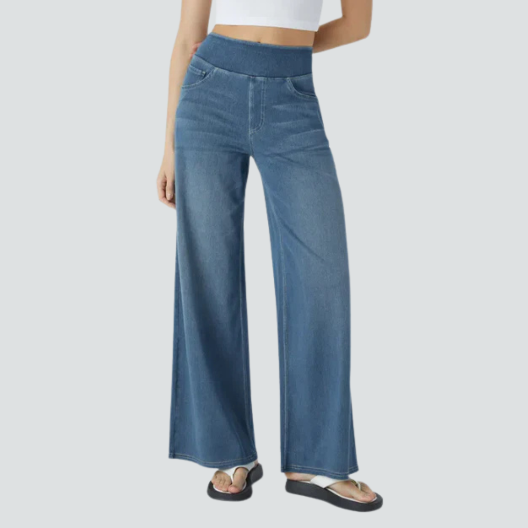 Levoire | Largeur Jeans Extensibles Maya Bleu Denim - Pratiquement épuisé