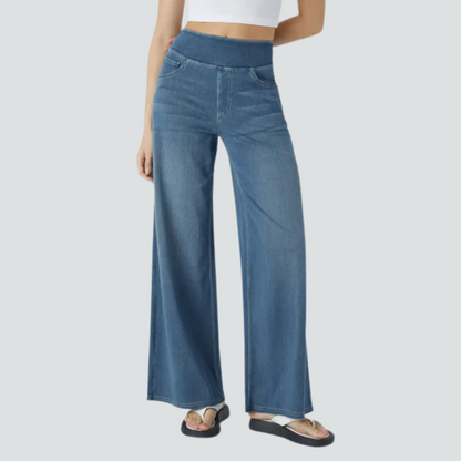 Levoire | Largeur Jeans Extensibles Maya Bleu Denim - Pratiquement épuisé