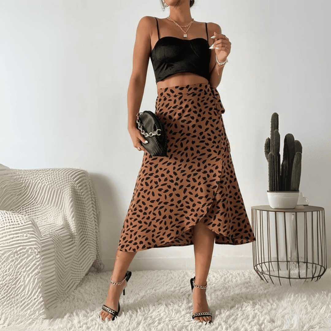 Levoire | Jupe Midi Asymétrique Braun