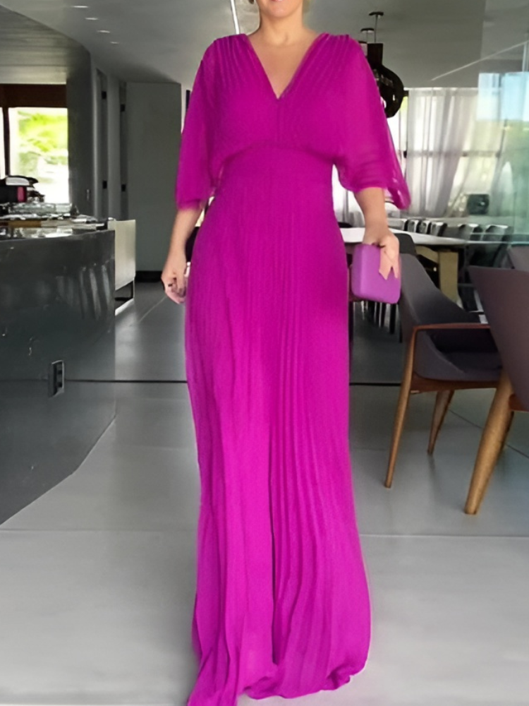 Levoire | Robe unie classique Rouge sombre