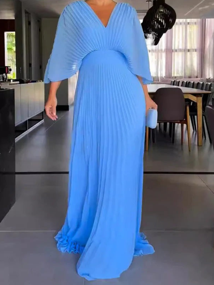 Levoire | Robe unie classique Bleu clair